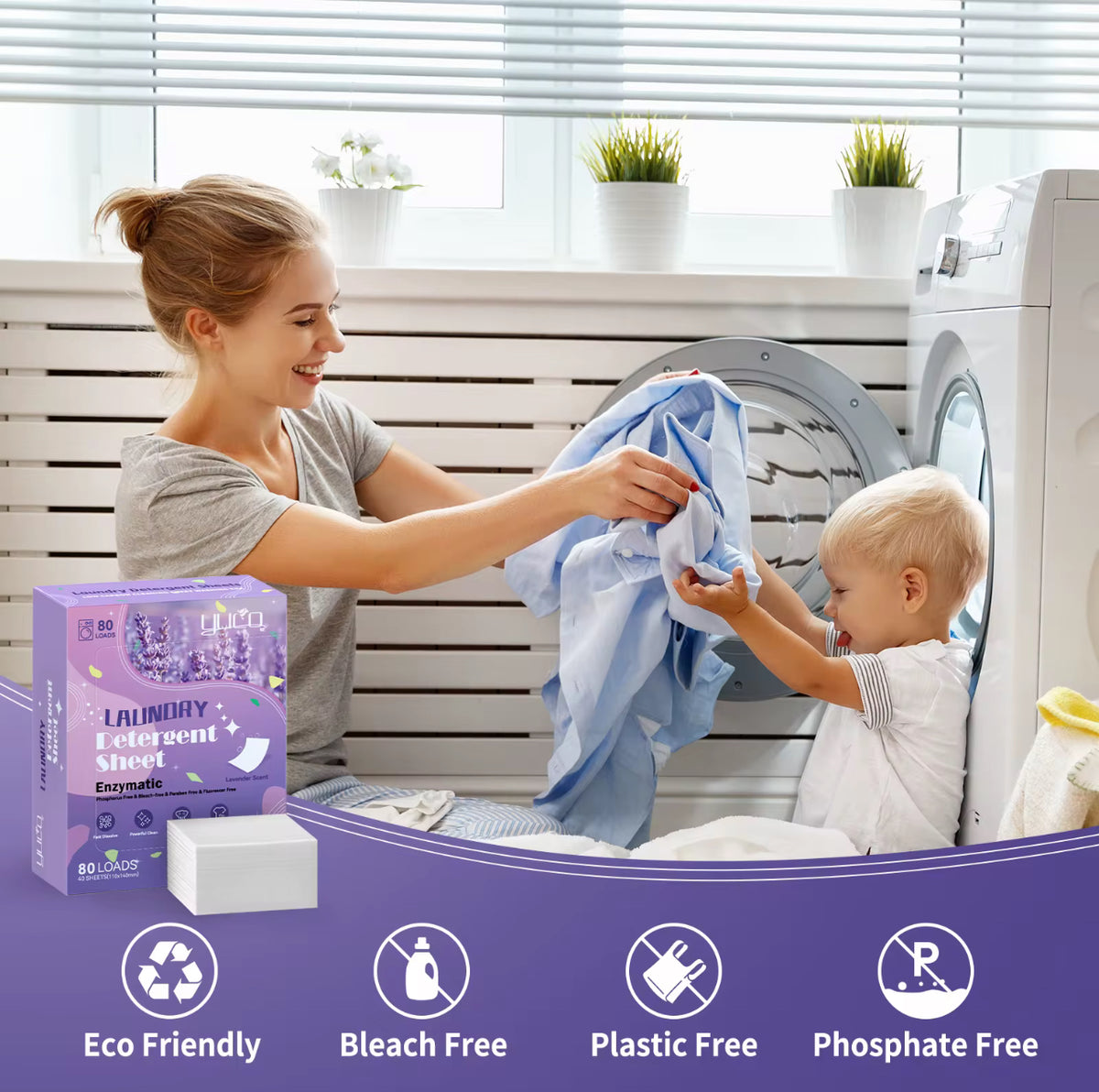 Lavender Scent Laundry Sheets – 40 Sheets (Fresh & Calming)