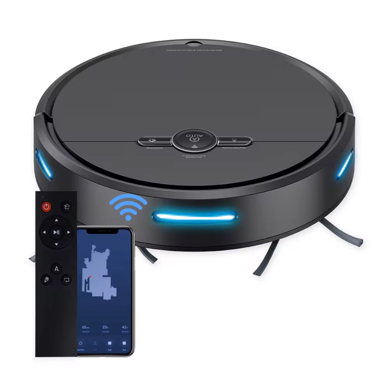 Robot Vacuum Cleaner with Remote Control, Self-Recharging, 1000Pa Suction, App Control & Wet Mopping – Smart Home Cleaning