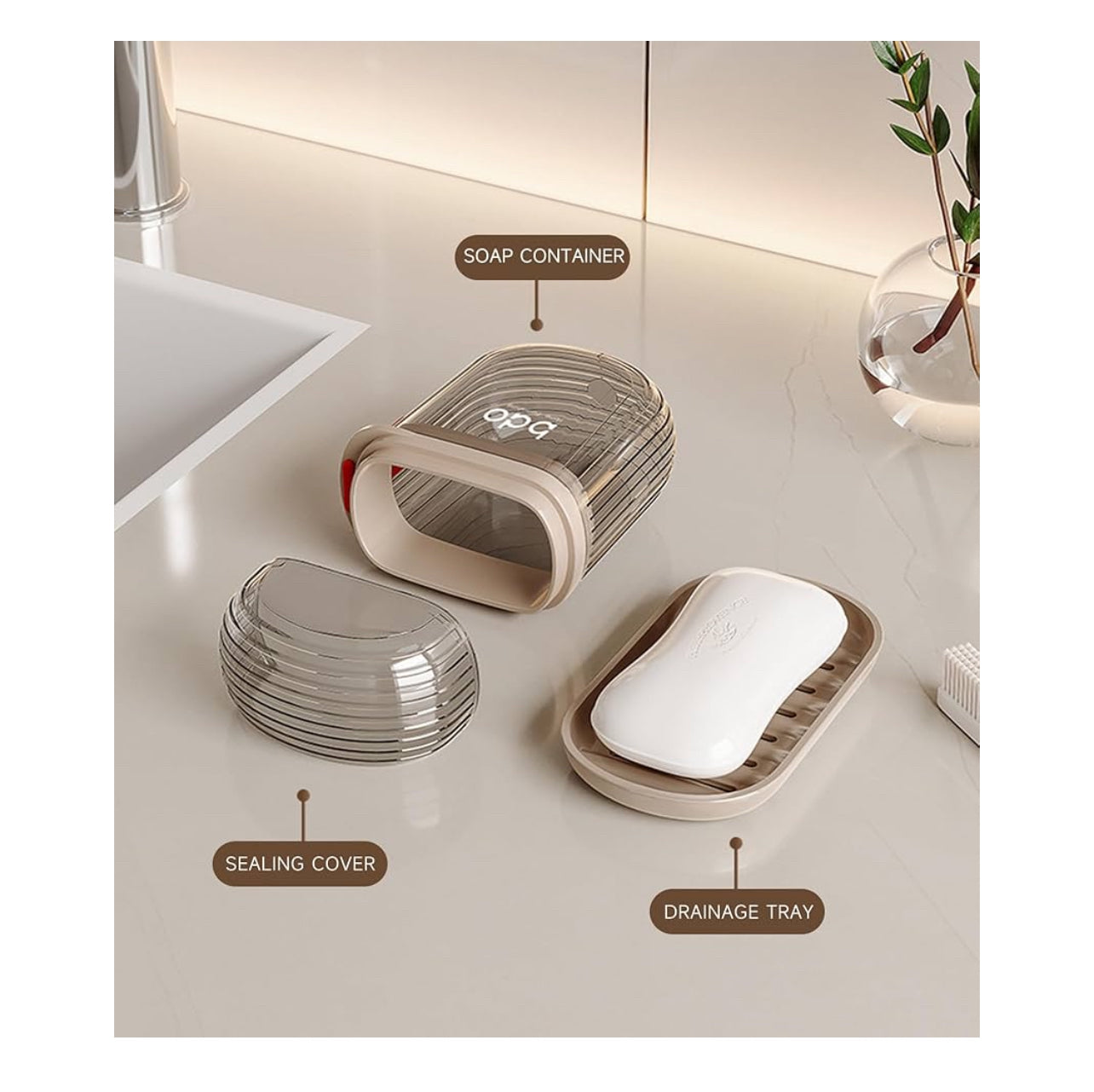 Travel Portable Soap Case – Waterproof & Leakproof Sealed Soap Box with Lid for Home, Gym & Travel