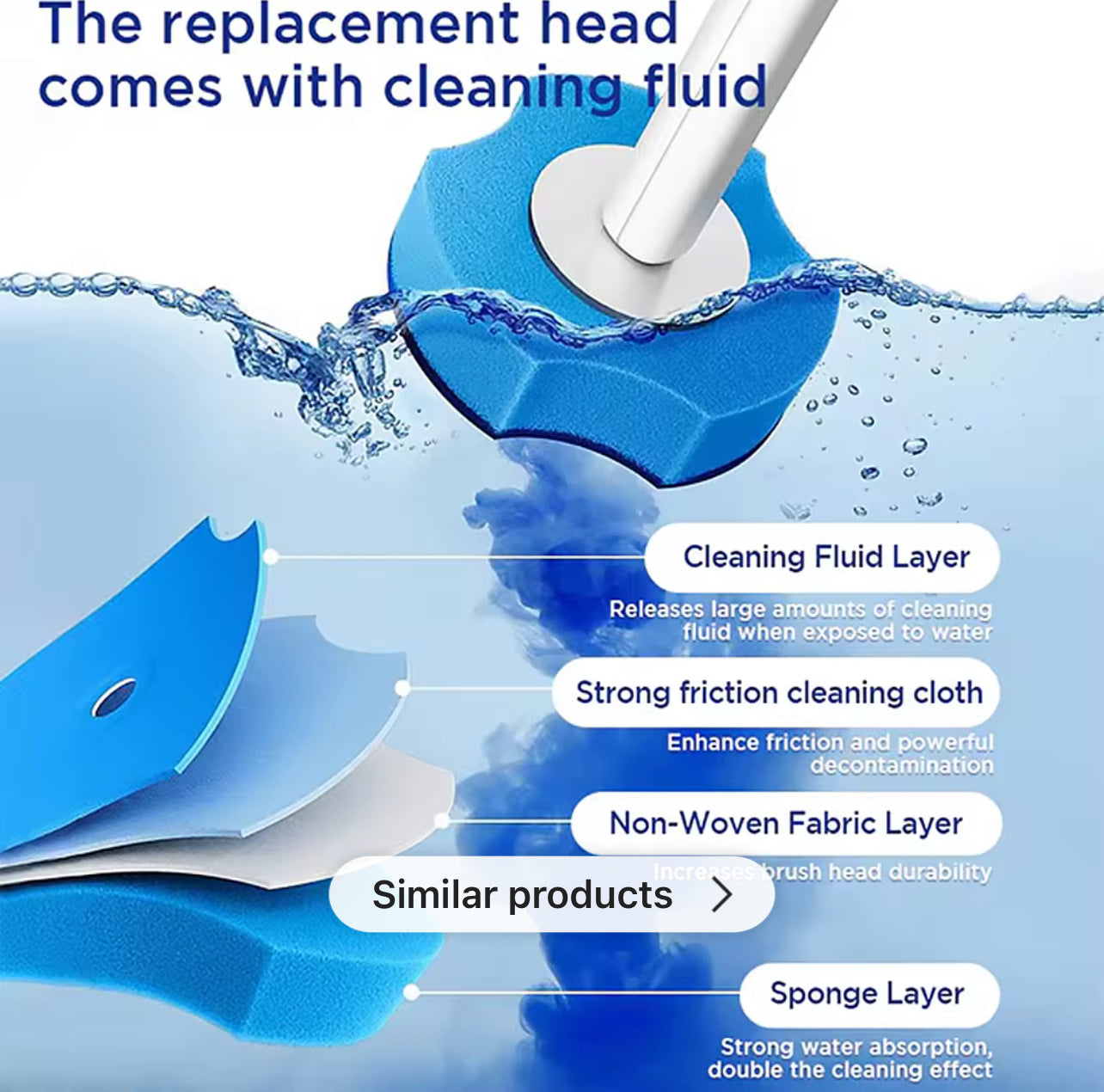 Joybos Wall Mounted Toilet Bowl Brush with Holder – Disposable Sponge Head, Long Handle Bathroom Cleaner Set