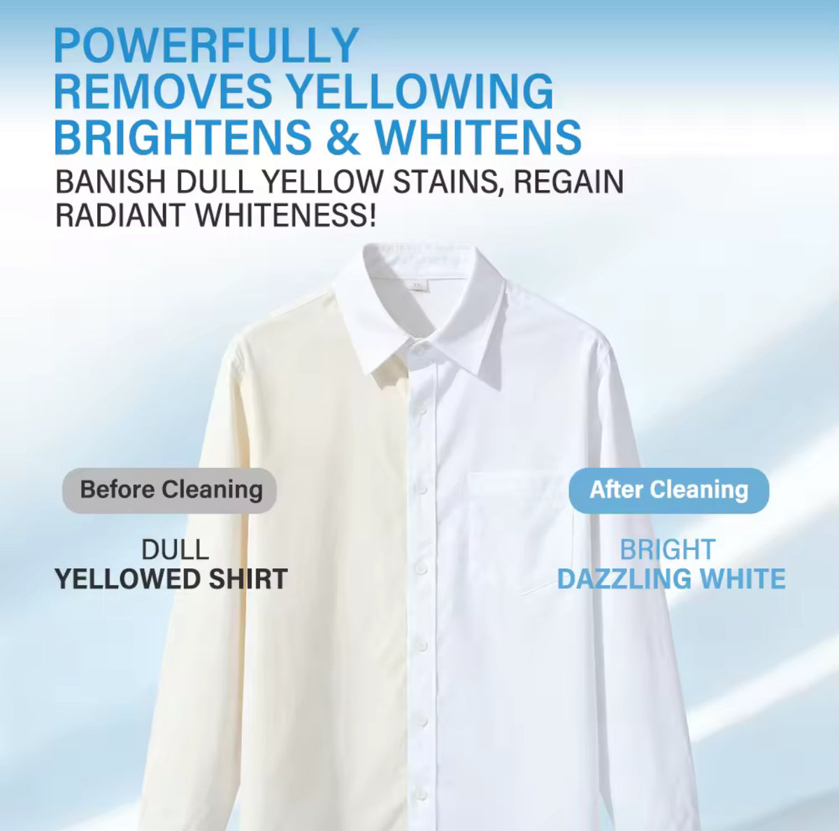 Laundry Whitener Sheets – Dye-Free Fabric Whitening Detergent Sheets for Whites & Colors (Bleach-Free)