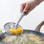 Stainless steel mesh frying strainer tongs product view