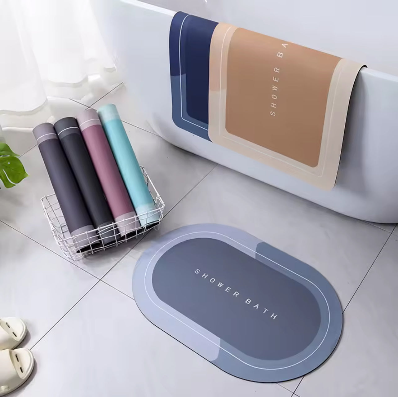 Crystal Velvet Quick-Dry Bathroom & Kitchen Floor Mat – Non-Slip, Water-Absorbing, Oil-Proof, Soft Foot Pad | ZubaPods Africa