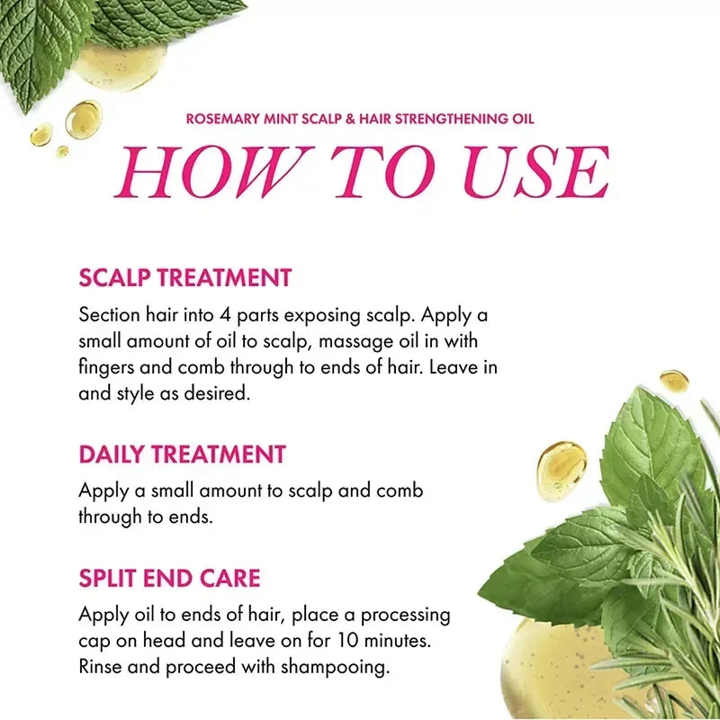 Mielle Rosemary Mint Scalp & Hair Strengthening Oil, 3 pk./2 fl. oz