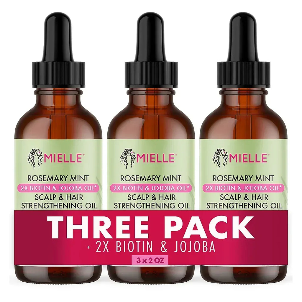 Mielle Rosemary Mint Scalp & Hair Strengthening Oil, 3 pk./2 fl. oz