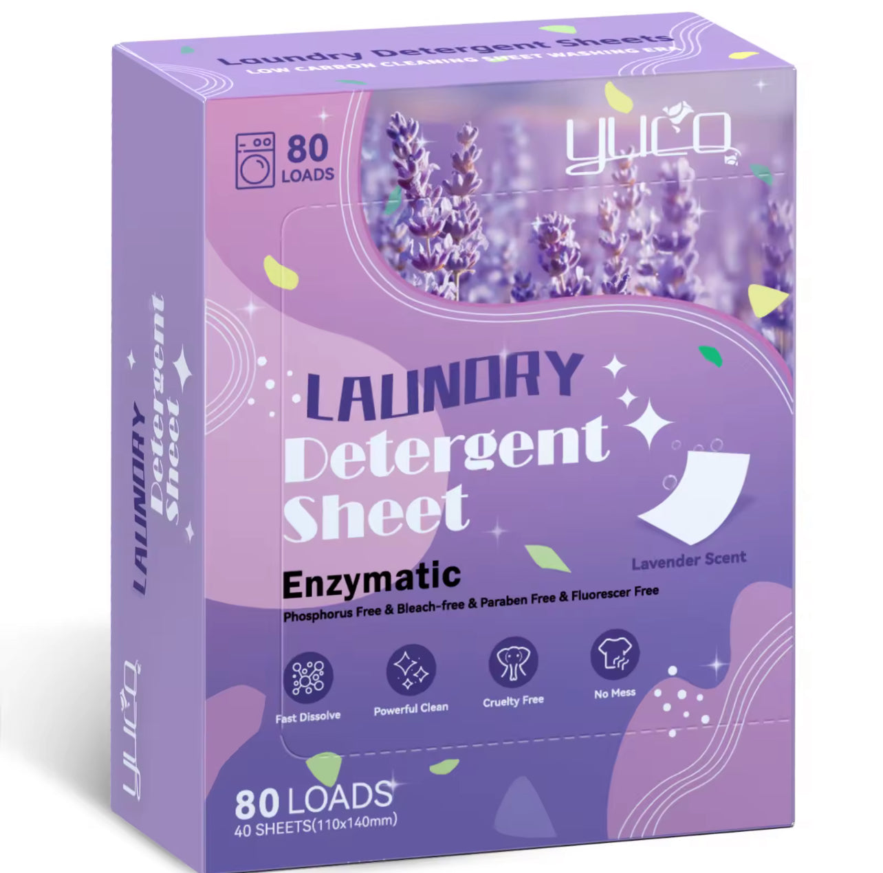 Lavender Scent Laundry Sheets – 40 Sheets (Fresh & Calming)