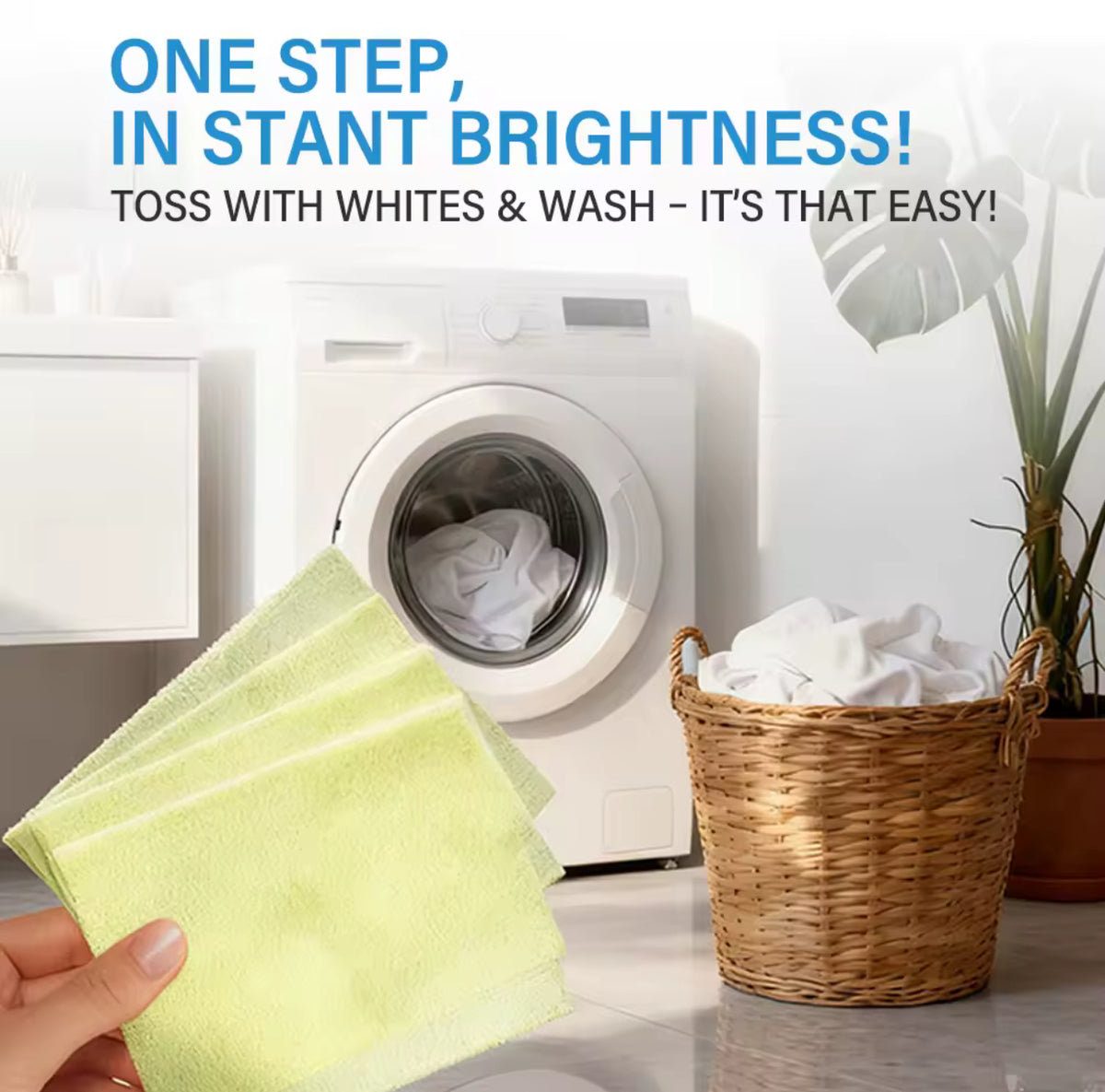 Laundry Whitener Sheets – Dye-Free Fabric Whitening Detergent Sheets for Whites & Colors (Bleach-Free)