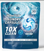 BloomWell Ocean Mirage 5-in-1 Laundry Capsules, 30 pacs, front of pack