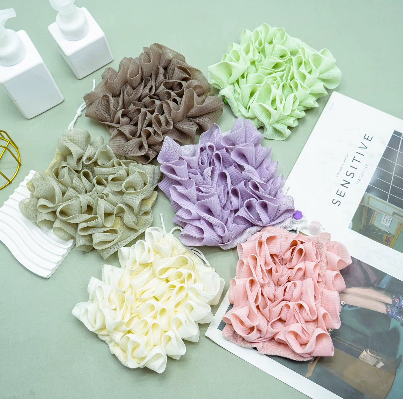 Portable Double-Sided Sponge Bath Scrubber – 2-in-1 Exfoliating Body Brush with Soap for Deep Skin Care | ZubaPods Africa