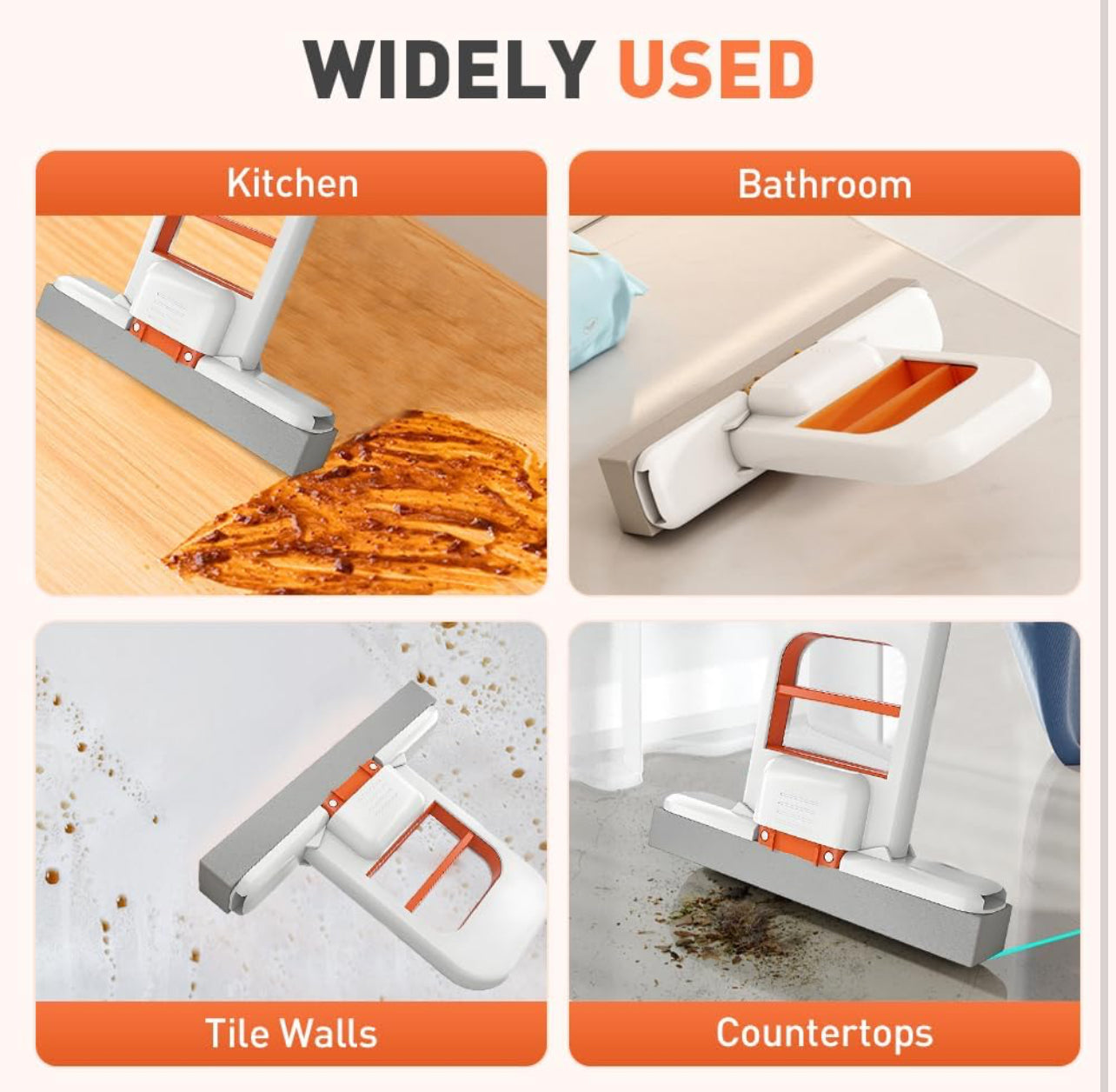 Mini Squeeze Mop – Portable Wet & Dry Cleaning Tool for Countertops, Bathrooms, Kitchen & Home Use