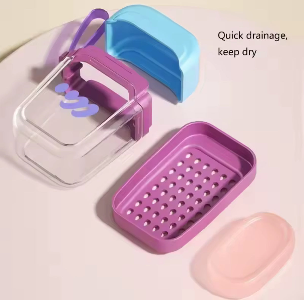 Portable Travel Soap Case with Leakproof Lid & Silicone Handle – Compact Storage for Shampoo & Soap Bars | Bathroom & Travel Essential