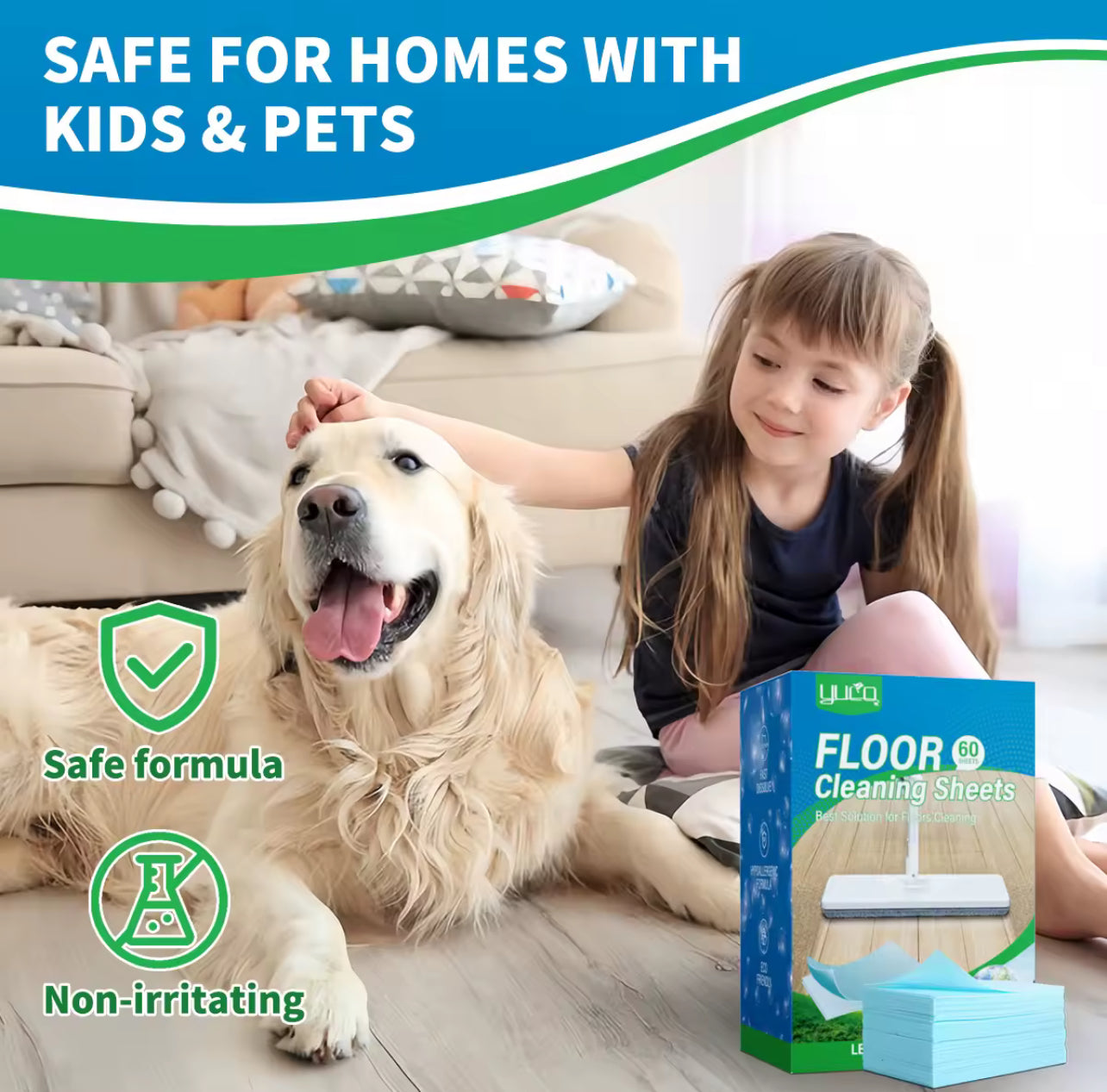 Concentrated Floor Cleaner Sheets – 60 Sheets | Multipurpose Floor Cleaning Tablets for Mopping