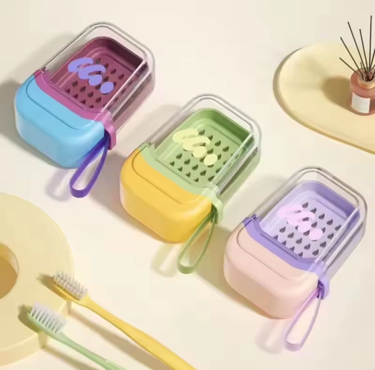 Portable Travel Soap Case with Leakproof Lid & Silicone Handle – Compact Storage for Shampoo & Soap Bars | Bathroom & Travel Essential