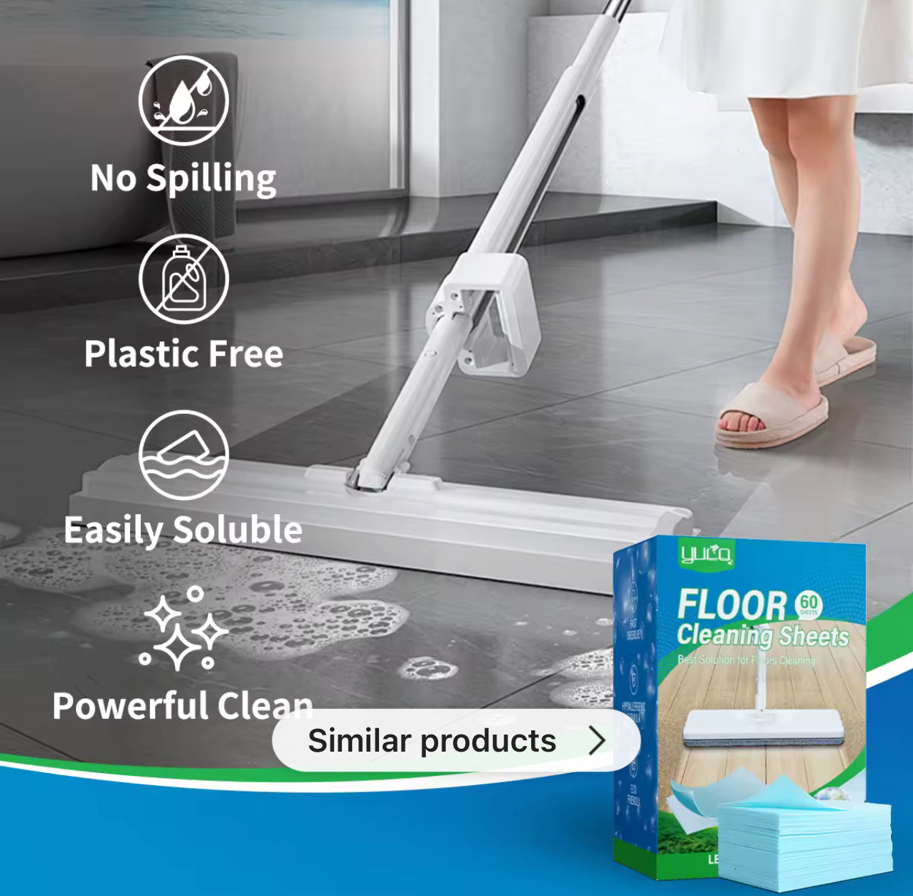 Concentrated Floor Cleaner Sheets – 60 Sheets | Multipurpose Floor Cleaning Tablets for Mopping