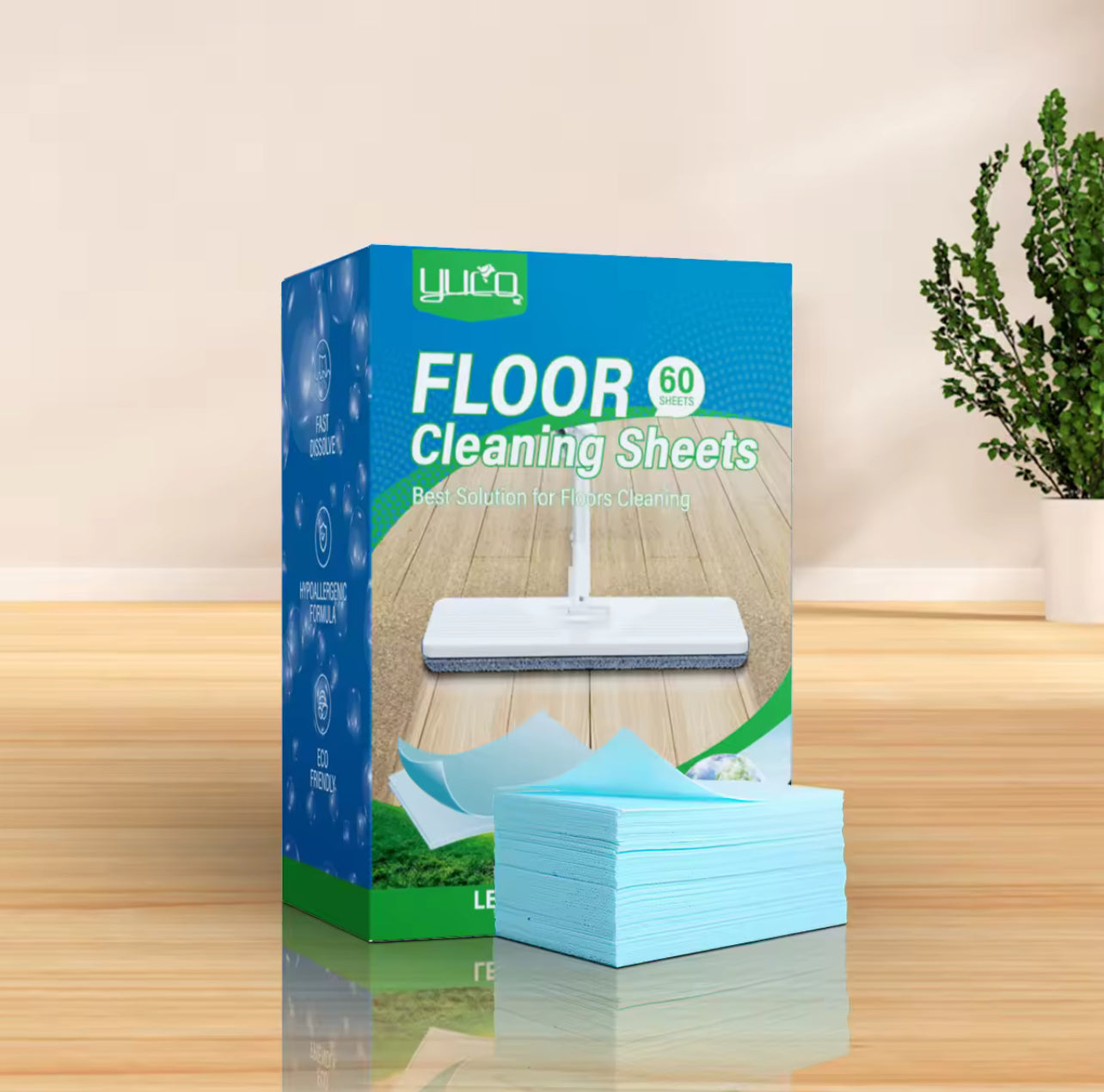 Concentrated Floor Cleaner Sheets – 60 Sheets | Multipurpose Floor Cleaning Tablets for Mopping