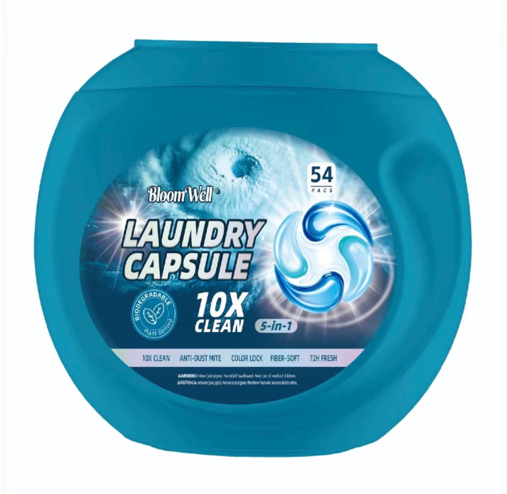 5-in-1 Eco-Friendly Laundry Detergent Pods – 10X Deep Cleaning Power, Concentrated Gel Capsules