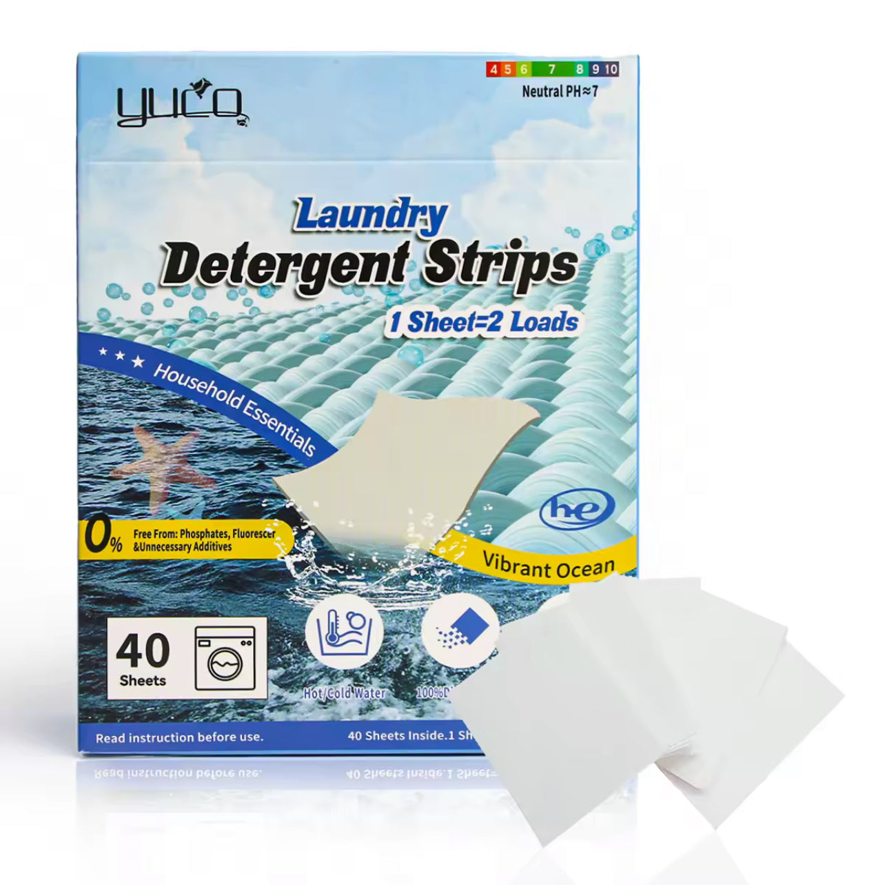 Vibrant Ocean Scent Laundry Sheets – 40 Sheets (Fresh & Clean)