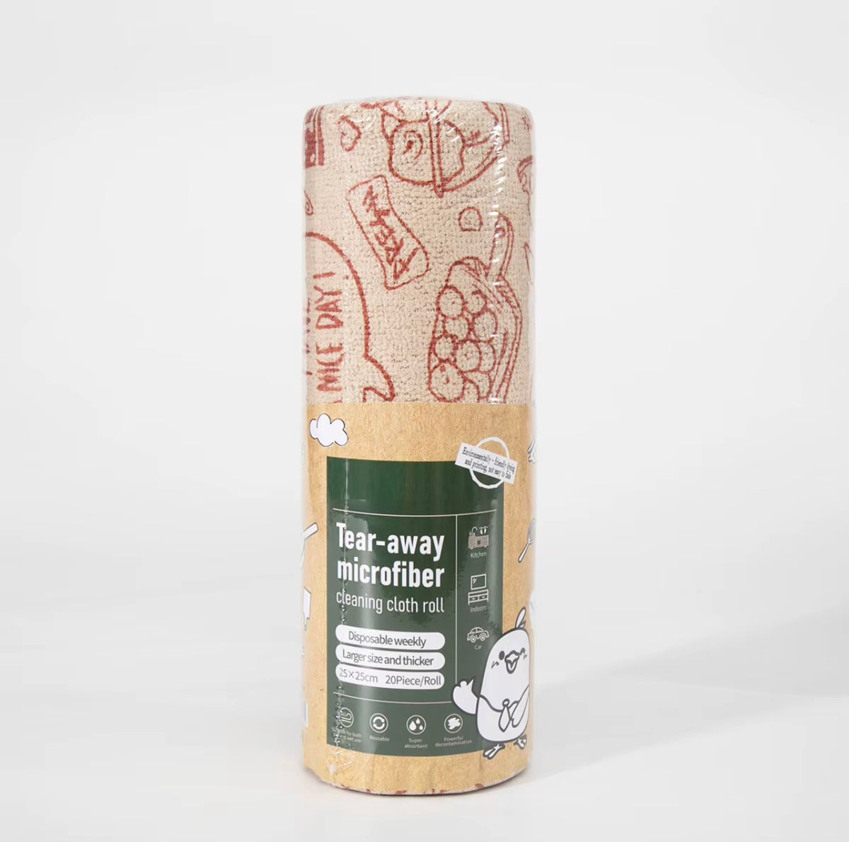 Reusable Microfiber Kitchen Cleaning Cloth Roll – Absorbent Tear-Off Dish Towels