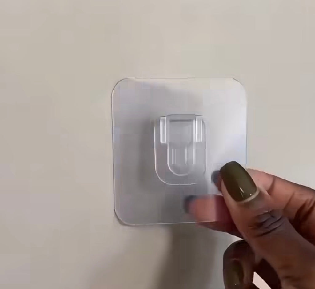 Transparent Adhesive Wall Hooks – 10 Pairs | No-Drill Hooks