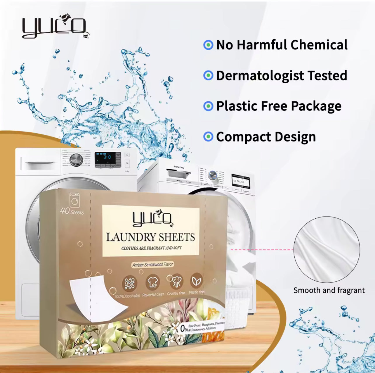 Amber Sandalwood Scent Laundry Sheets – 40 Sheets (Luxury Fragrance)