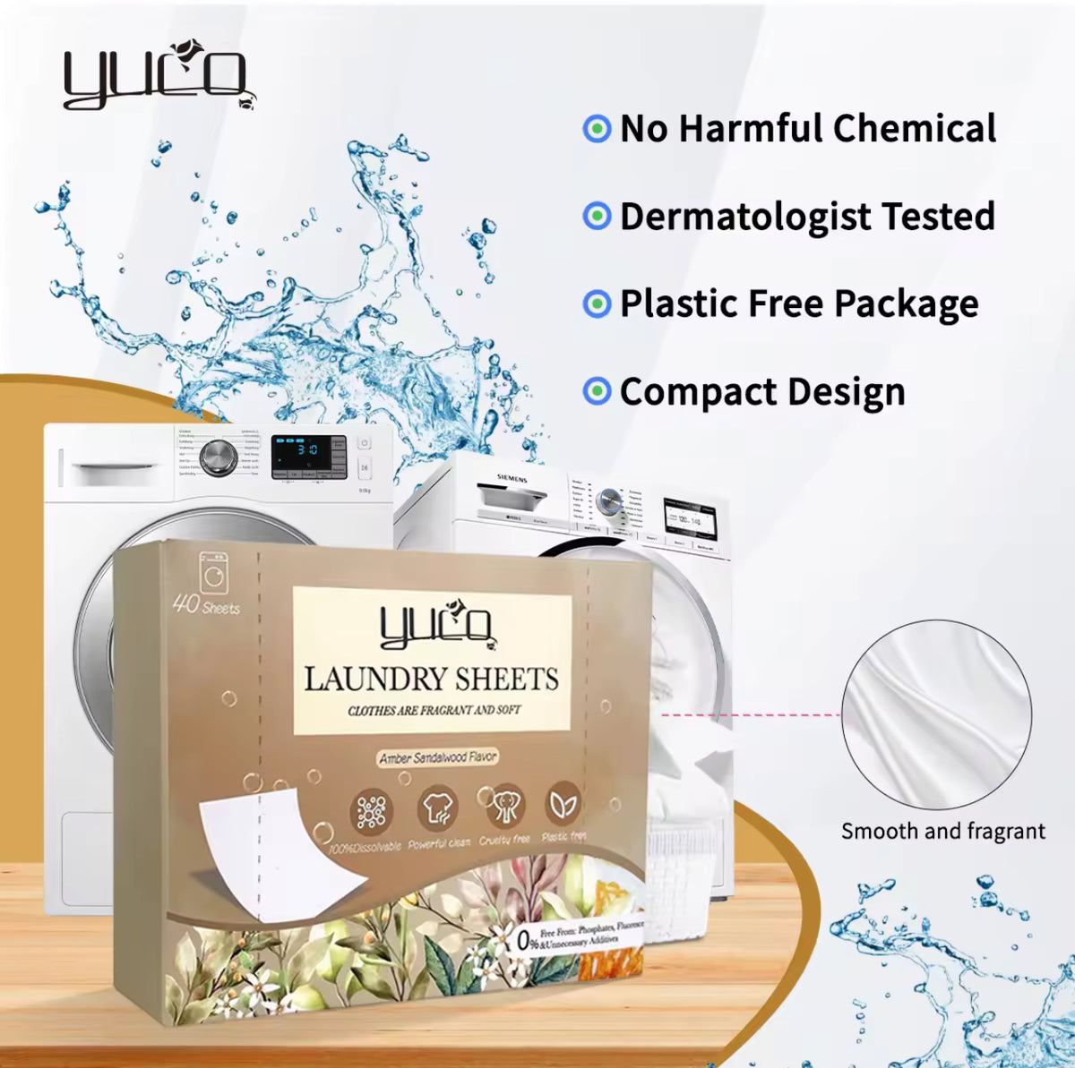 Amber Sandalwood Scent Laundry Sheets – 40 Sheets (Luxury Fragrance)