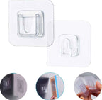 Transparent Adhesive Wall Hooks – 10 Pairs | No-Drill Hooks