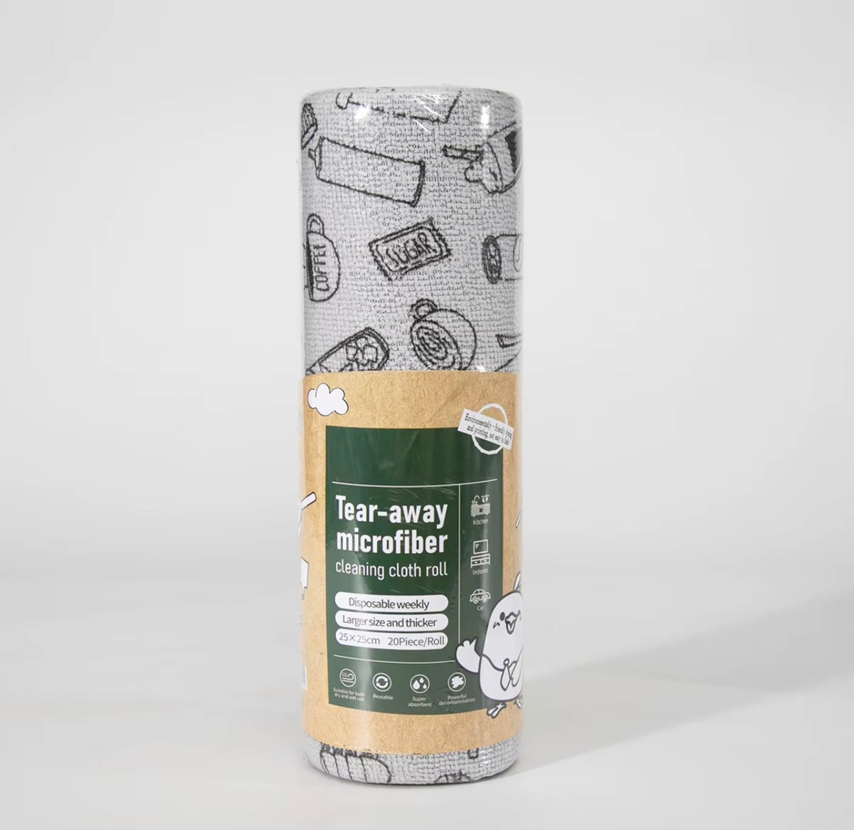 Reusable Microfiber Kitchen Cleaning Cloth Roll – Absorbent Tear-Off Dish Towels