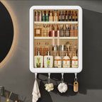 Wall-Mounted Bathroom Storage Cabinet with Magnetic Door