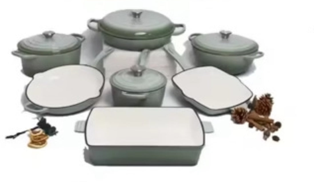 High-Quality Cast Iron Dutch Oven Set – Eco-Friendly Enamel Non-Stick Cookware for Home Cooking (Pre-Order, 4–6 Weeks Delivery)