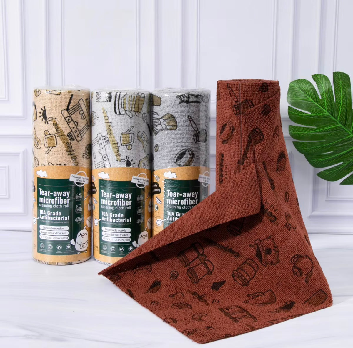 Reusable Microfiber Kitchen Cleaning Cloth Roll – Absorbent Tear-Off Dish Towels