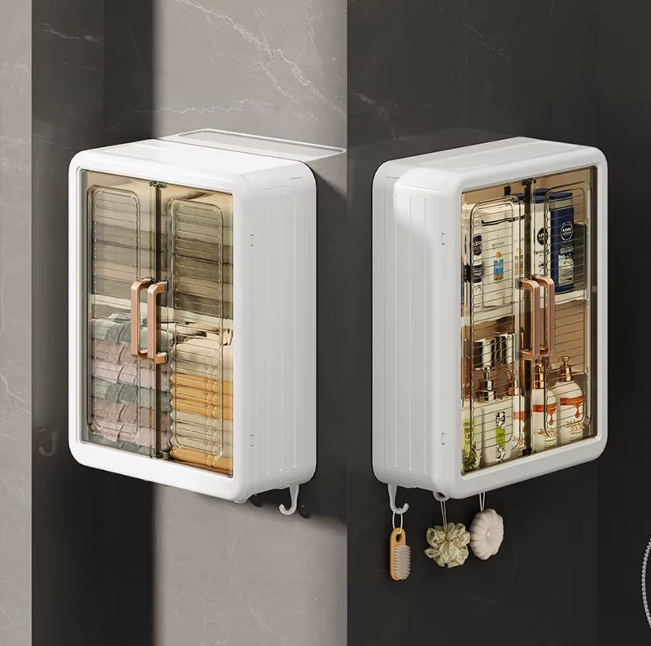 Wall-Mounted Bathroom Storage Cabinet with Magnetic Door