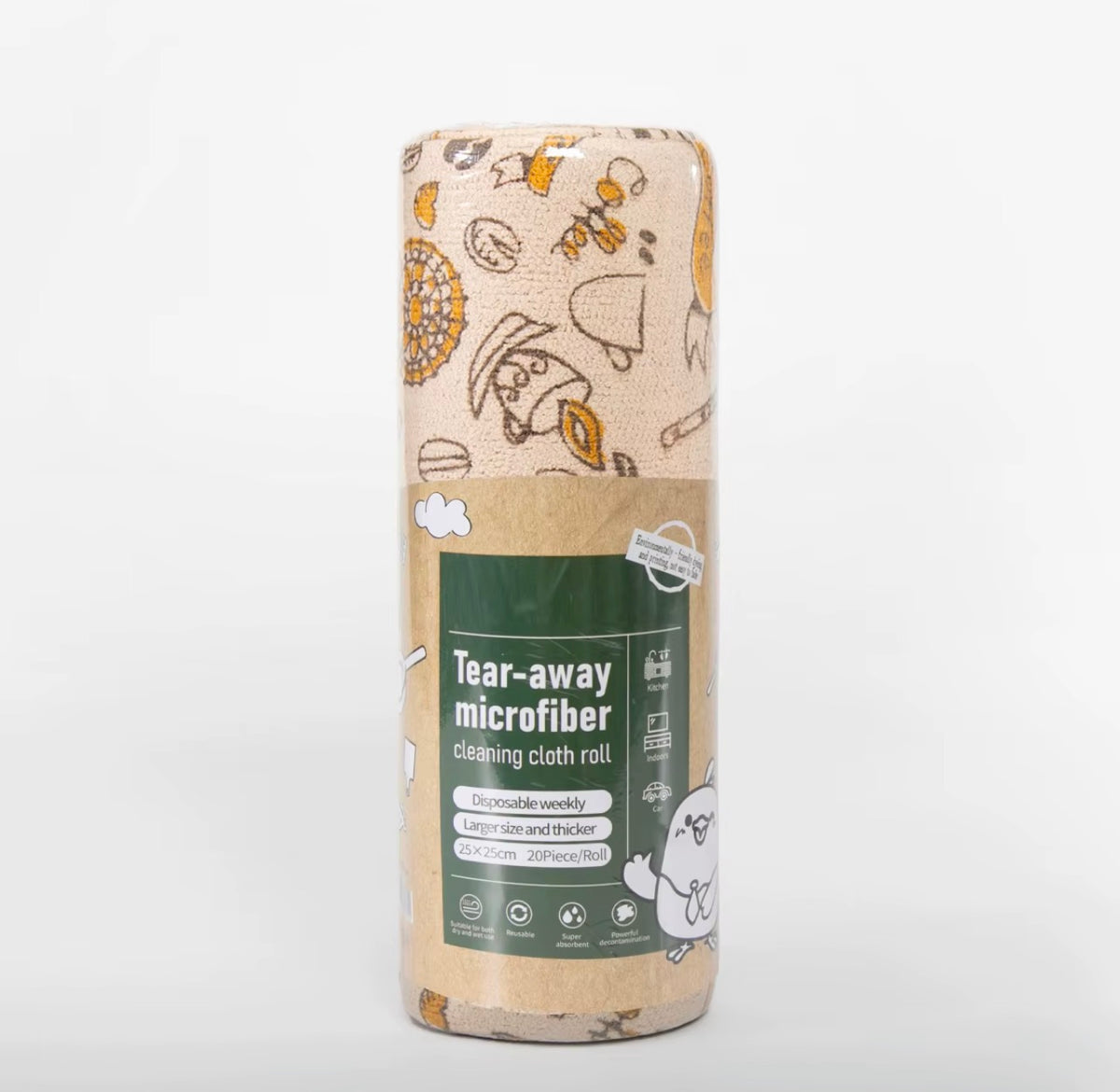Reusable Microfiber Kitchen Cleaning Cloth Roll – Absorbent Tear-Off Dish Towels