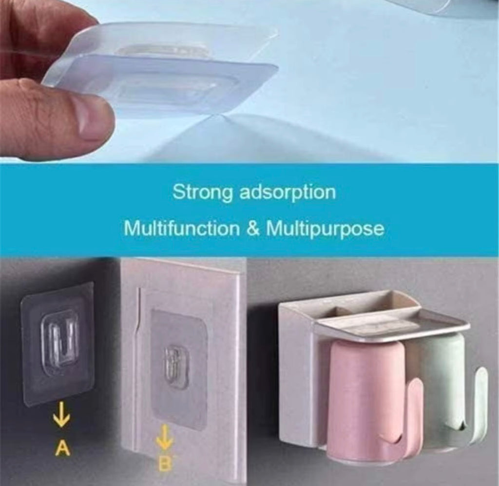 Transparent Adhesive Wall Hooks – 10 Pairs | No-Drill Hooks
