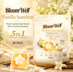 BloomWell Vanilla Sunshine 5-in-1 Laundry Capsules – 30 Pods