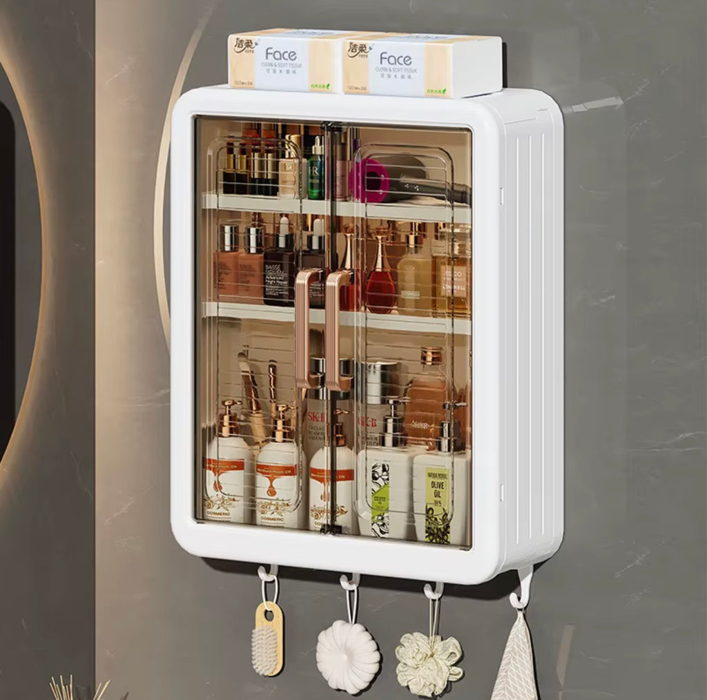 Wall-Mounted Bathroom Storage Cabinet with Magnetic Door
