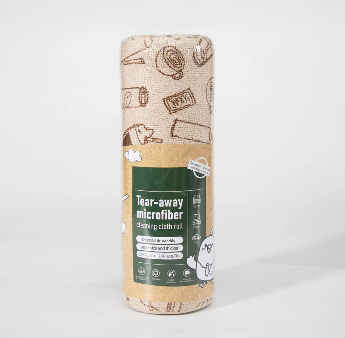 Reusable Microfiber Kitchen Cleaning Cloth Roll – Absorbent Tear-Off Dish Towels
