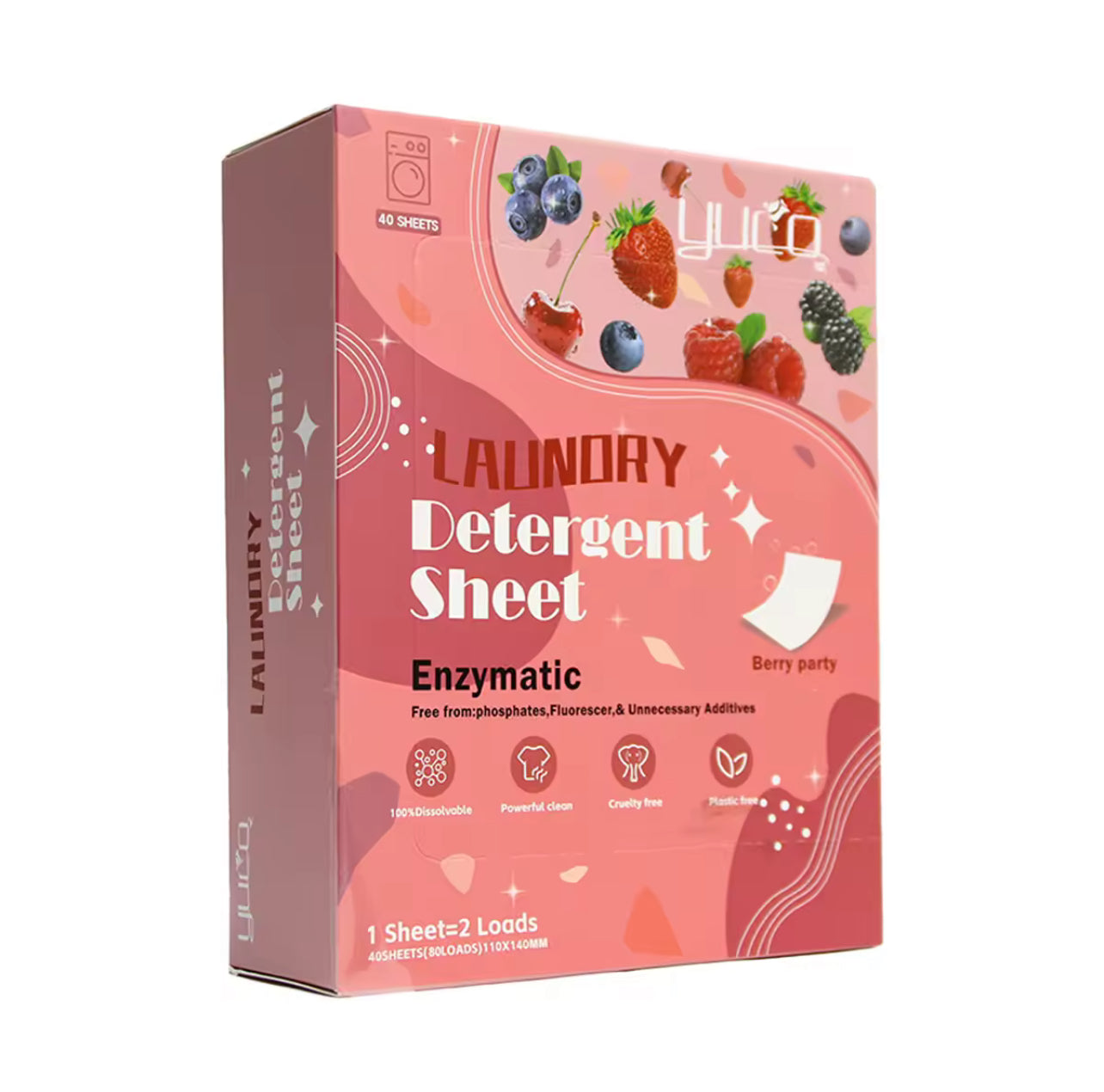 Berry Party Scent Laundry Sheets – 40 Sheets (Fruity & Fun)