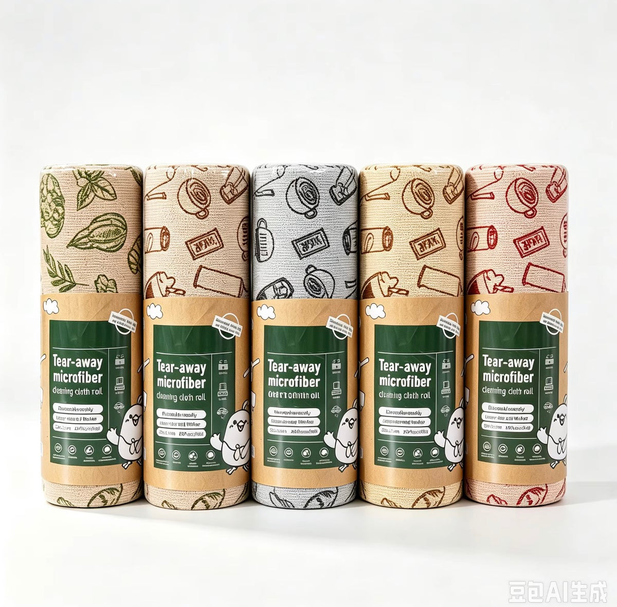 Reusable Microfiber Kitchen Cleaning Cloth Roll – Absorbent Tear-Off Dish Towels