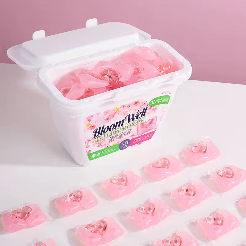 ZubaPods 3 in 1 LAUNDRY PODS Pink Peach Fragrance (Children’s Lock) - 10g (30 pieces)