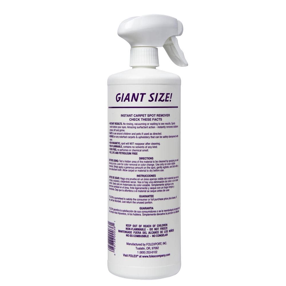 FOLEX Instant Carpet Spot Remover 32 oz – Powerful Stain Remover for Carpets, Upholstery & Rugs – 1 Pack