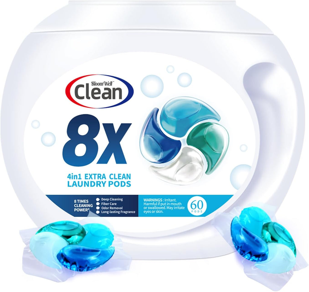 ZubaPods 8X 4 in 1 Color Protection LAUNDRY PODS Green Fruit Fragrance - 720g (60 Capsules)