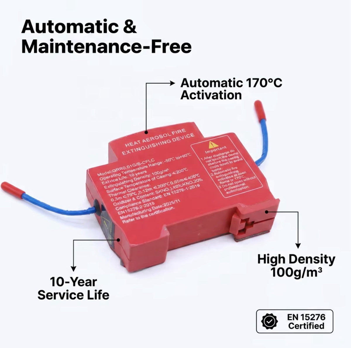 Automatic Fire Extinguisher for Electrical Panels – Heat-Activated Aerosol Fire Suppression Device for DB & Distribution Boards ZubaPods