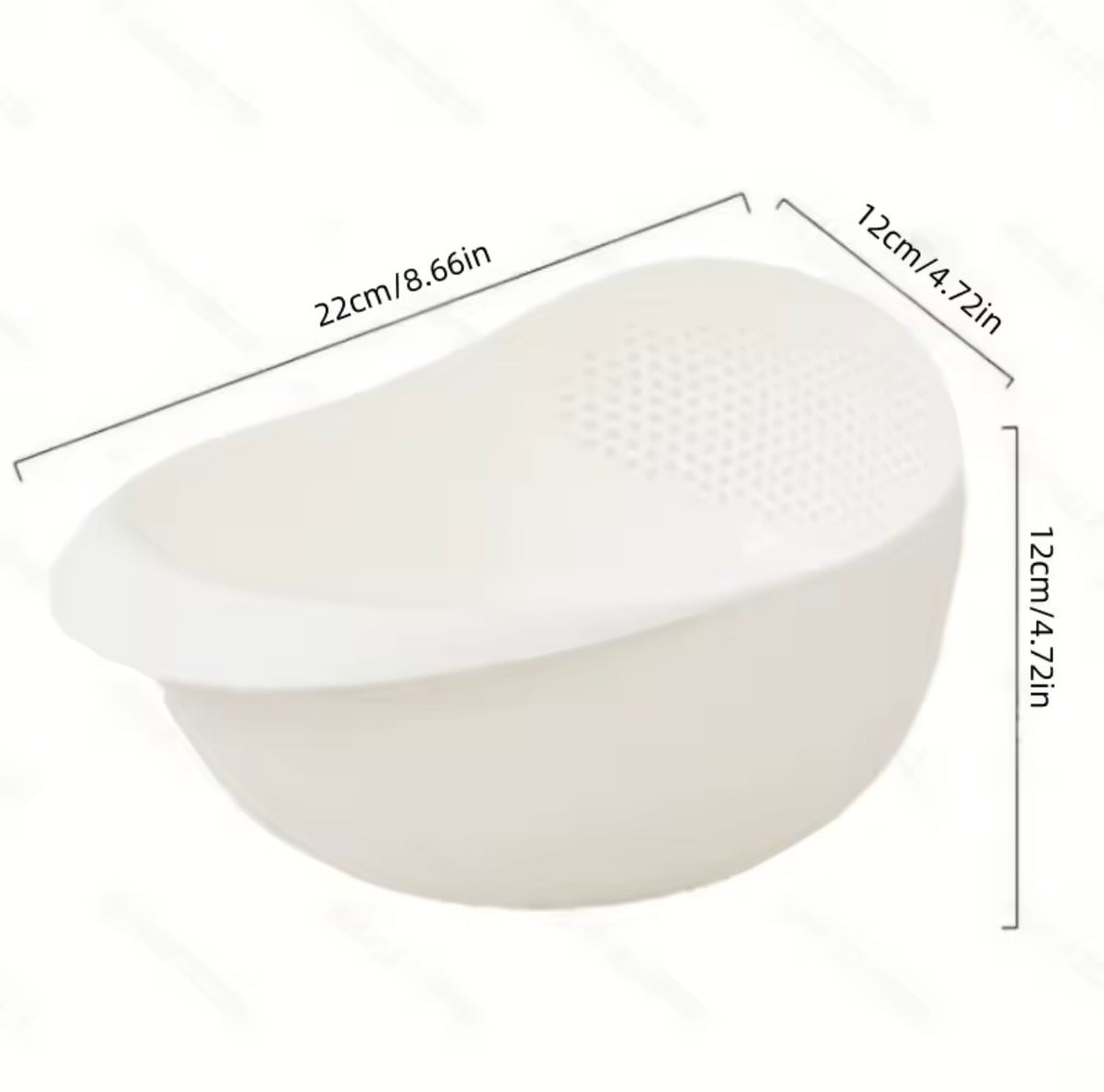 Rice washing strainer bowl dimensions 22 cm by 12 cm