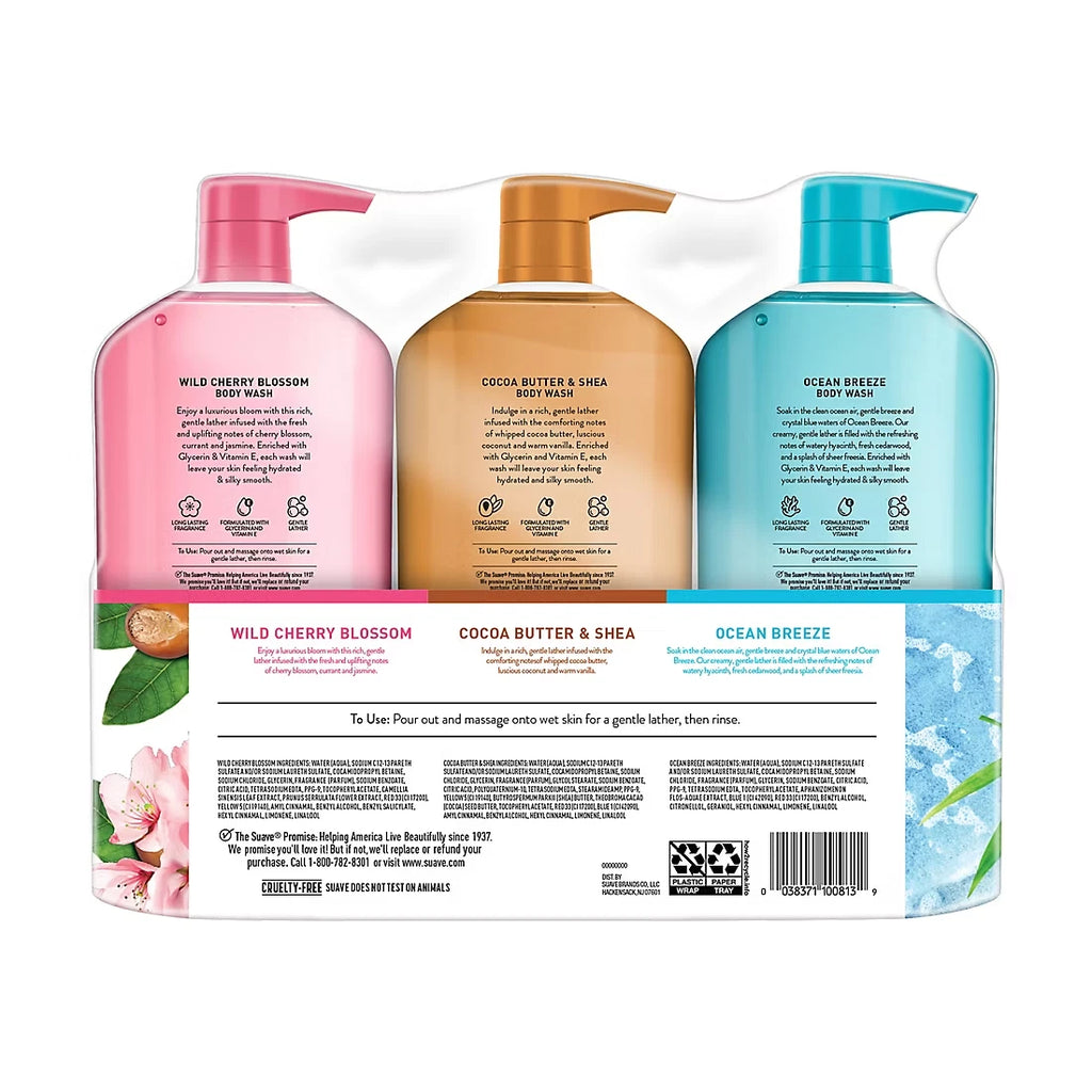 Suave Moisturizing Body Wash Variety Pack, 3 pk./ 30 oz.