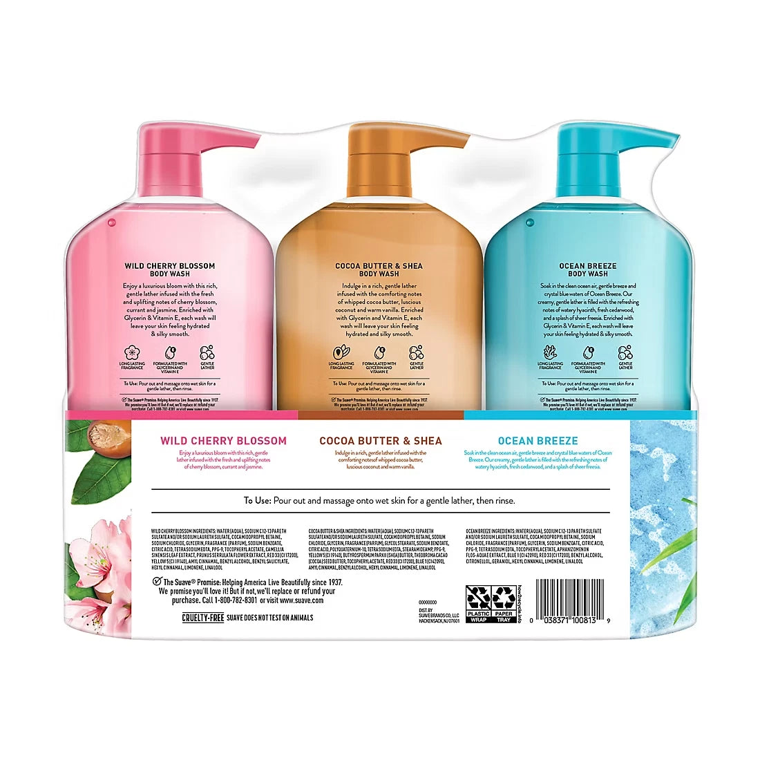 Suave Moisturizing Body Wash Variety Pack, 3 pk./ 30 oz.