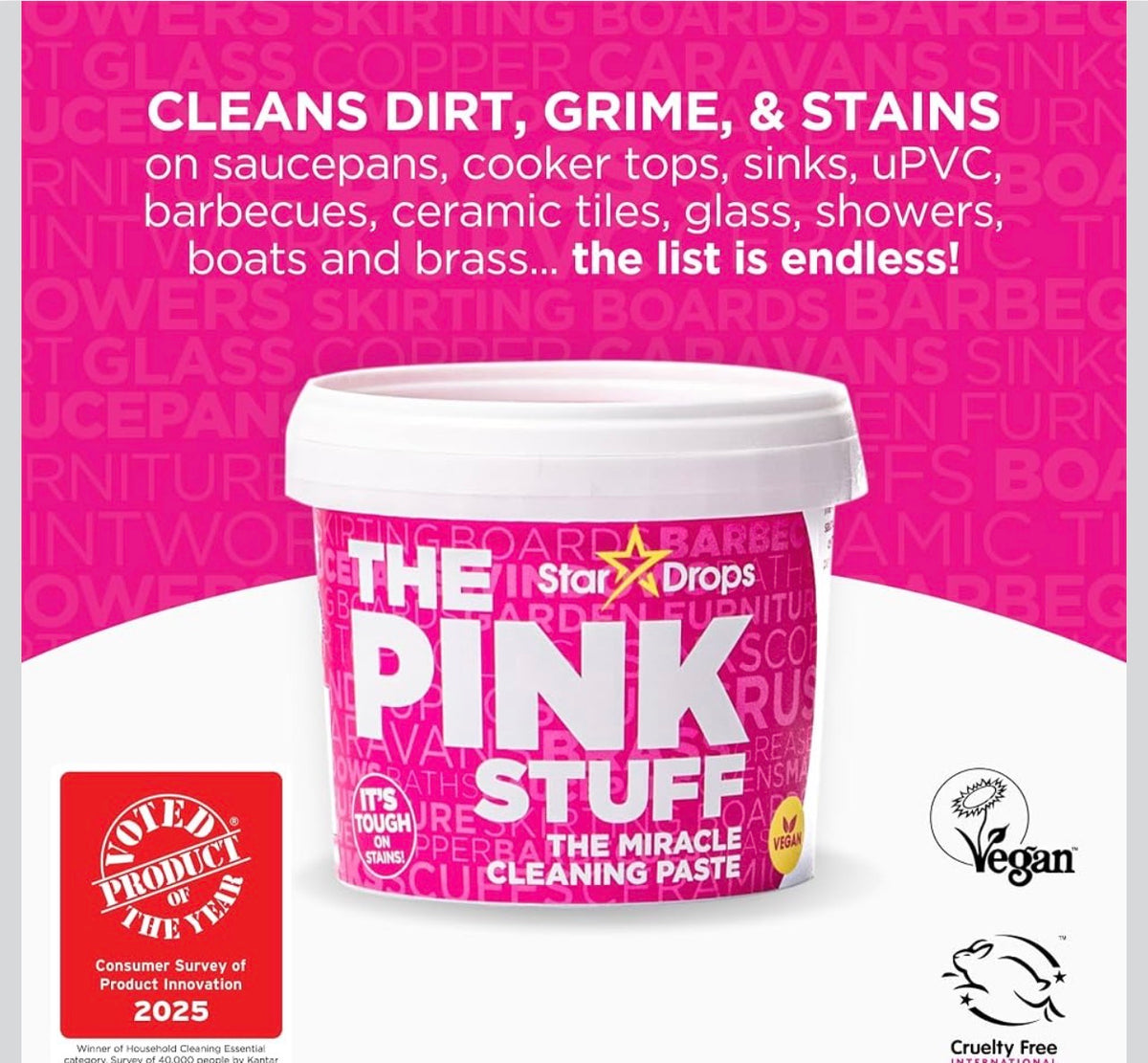The Pink Stuff Miracle Cleaning Paste for dirt grime and stains