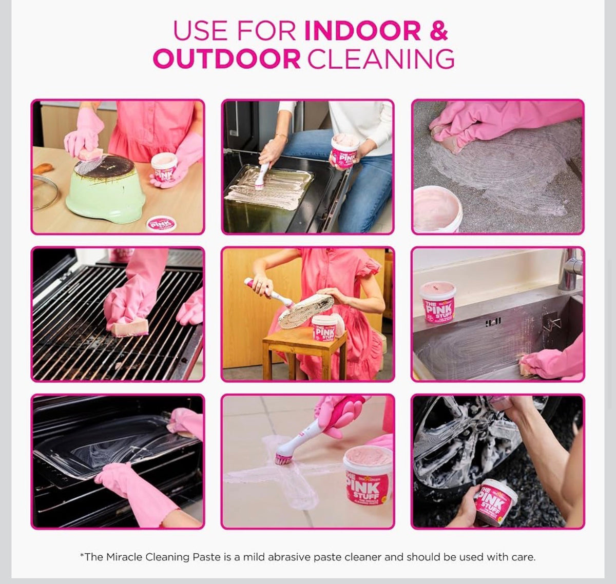 The Pink Stuff cleaning paste before and after cookware cleaning