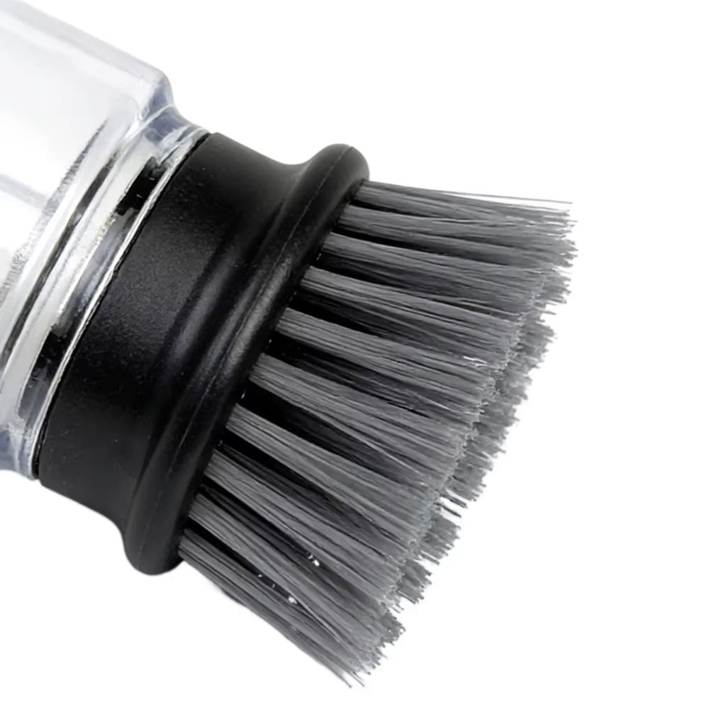 Close-up of durable sink cleaning brush bristles